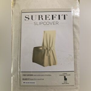 NEW SureFit Dining Room Chair Slipcover Natural Duck, Long, Relaxed Fit